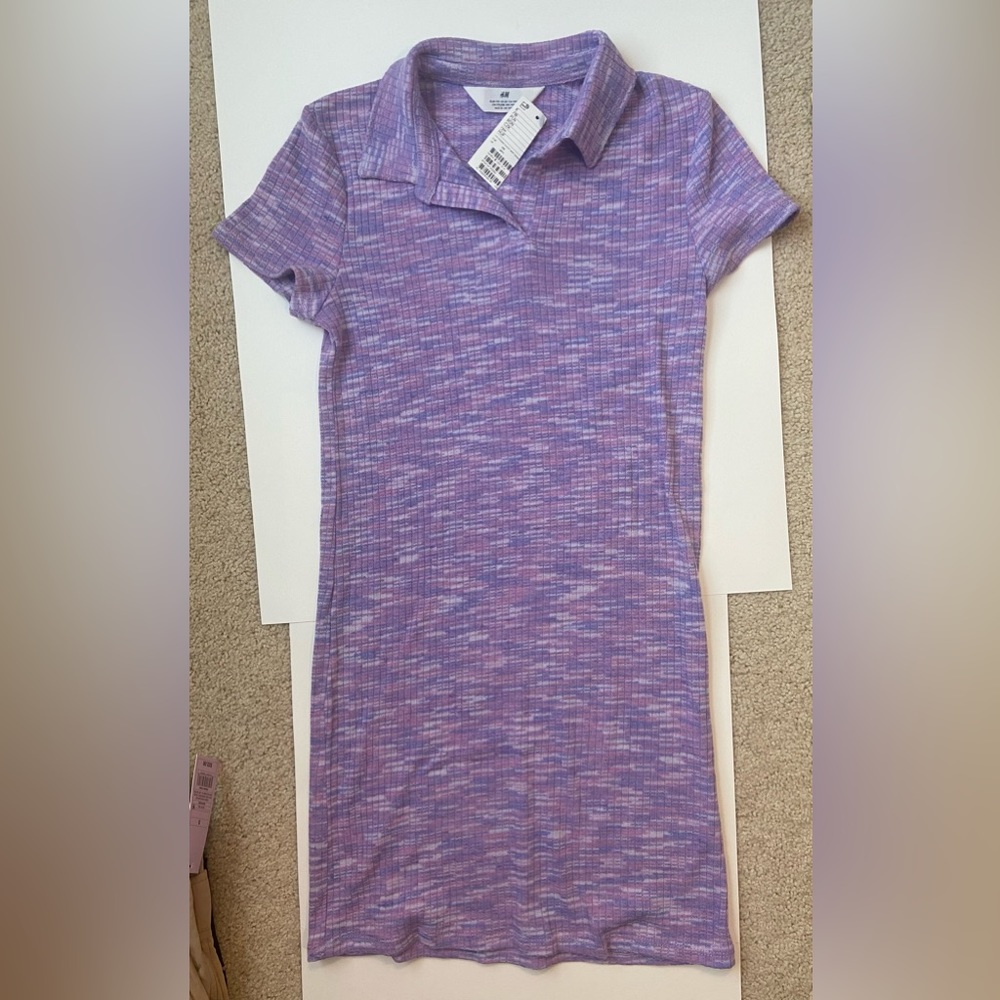 H&M collared ribbed jersey dress